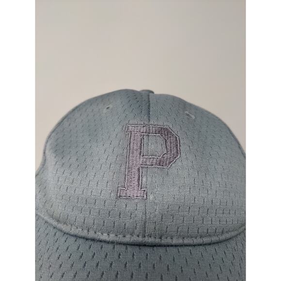 Boys Youth Strapback Hat Embroidered P Gray Port Authority Cap - Picture 4 of 11